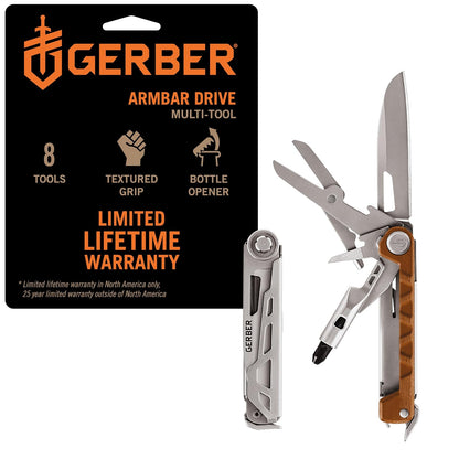 Gerber Cuchillo de Bolsillo con Destornillador y Abrebotellas - Conducir - Oro