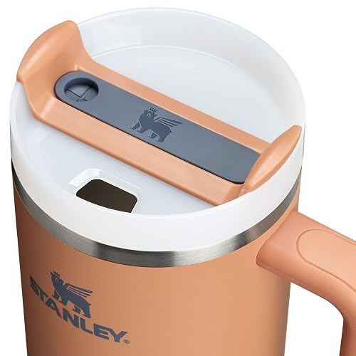 Stanley Quencher H2.0 Vaso con asa y popote, 40 onzas, tapa Flowstate de 3 posiciones, compatible para viajes, taza de acero inoxidable aislada, sin BPA, tostada