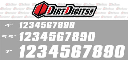 Dirt Digits - Vinilo de precisión con números 6 y 3 Unidades, 14 cm, Color Blanco, 1, Blanco, 14 cm