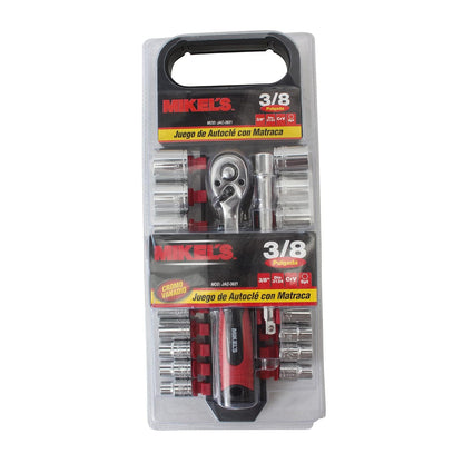 MIKEL´S Juego de Dados y Matraca 3/8” 21 Piezas