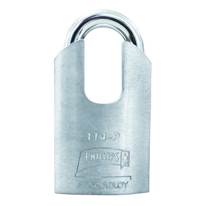 Phillips Candado Metálico Modelo 114P Gancho Largo Plata