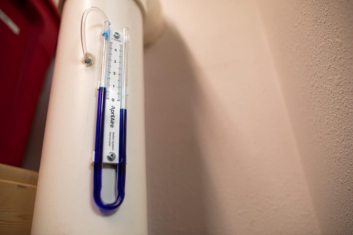 AprilAire Manómetro fácil de leer de 0 a 5 pulgadas, manómetro de radón, ARN05M