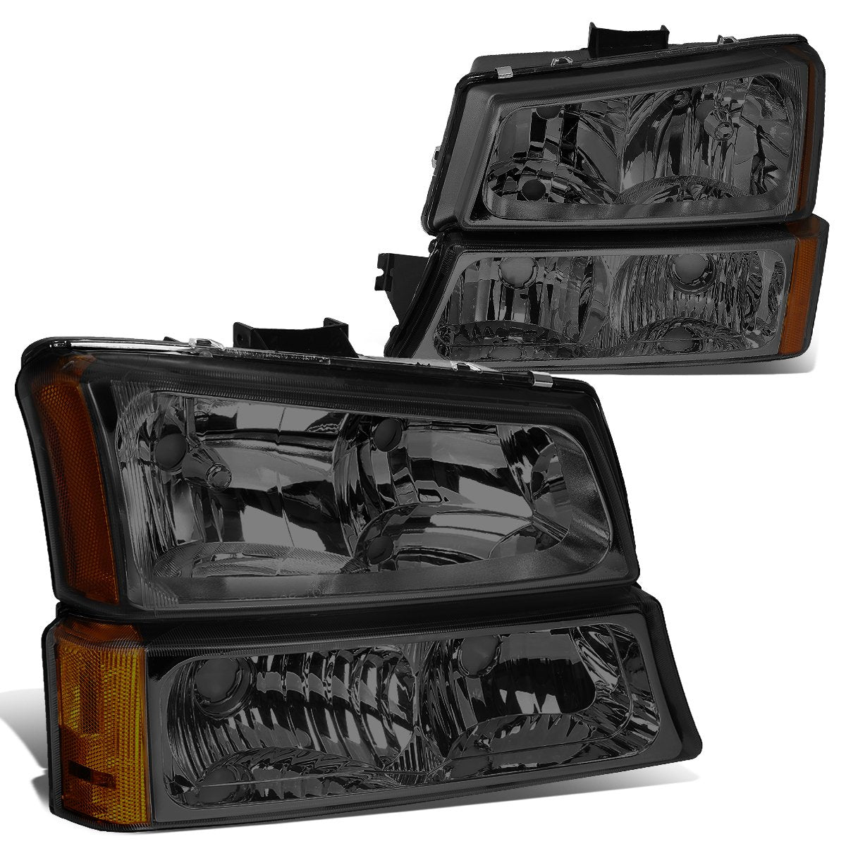 DNA Motoring Faros Delanteros para Chevrolet Silverado y Avalanche - ahumado - ámbar.