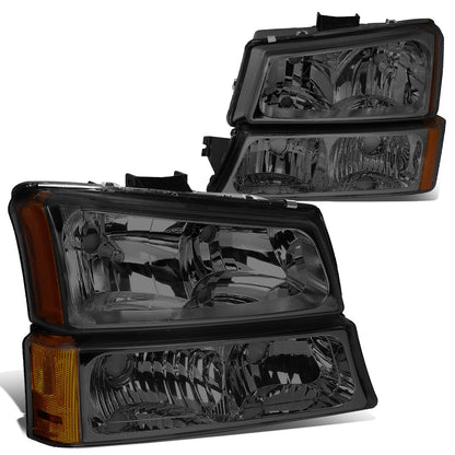 DNA Motoring Faros Delanteros para Chevrolet Silverado y Avalanche - ahumado - ámbar.