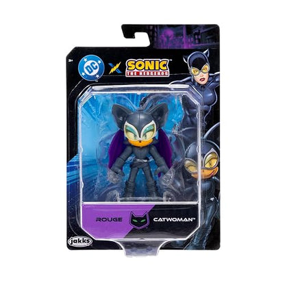 Jakks Pacific DC x Sonic The Hedgehog Figura de Acción de 2.5 Pulgadas, Colección Crossover (Knuckles Superman, Silver Green Lantern, Rouge Batgirl, Dr. Eggman Lex Luthor), Multicolor