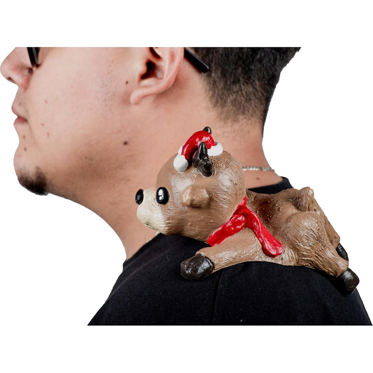 Ghoulish Productions Shoulder Buddy Reindeer, Accesorio de latex para hombro, Muñeco de hombro para disfraz, Ideal para Disfraz Halloween, Navidad y Fiestas Temáticas, Cosplay, Diseño Artesanal