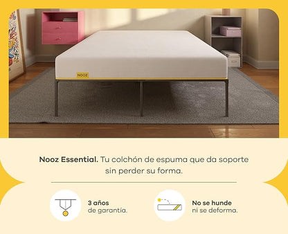 Nooz Colchón en Caja Essential, Matrimonial, Altura 16cm, Espumas de Alta Calidad para un Mejor Descanso