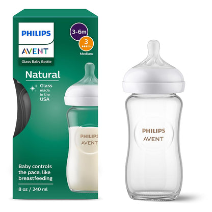 Philips Avent Set de Regalo Biberones de Vidrio Natural con Tetina Anticólicos - 8 Fl Oz (Pack of 1)