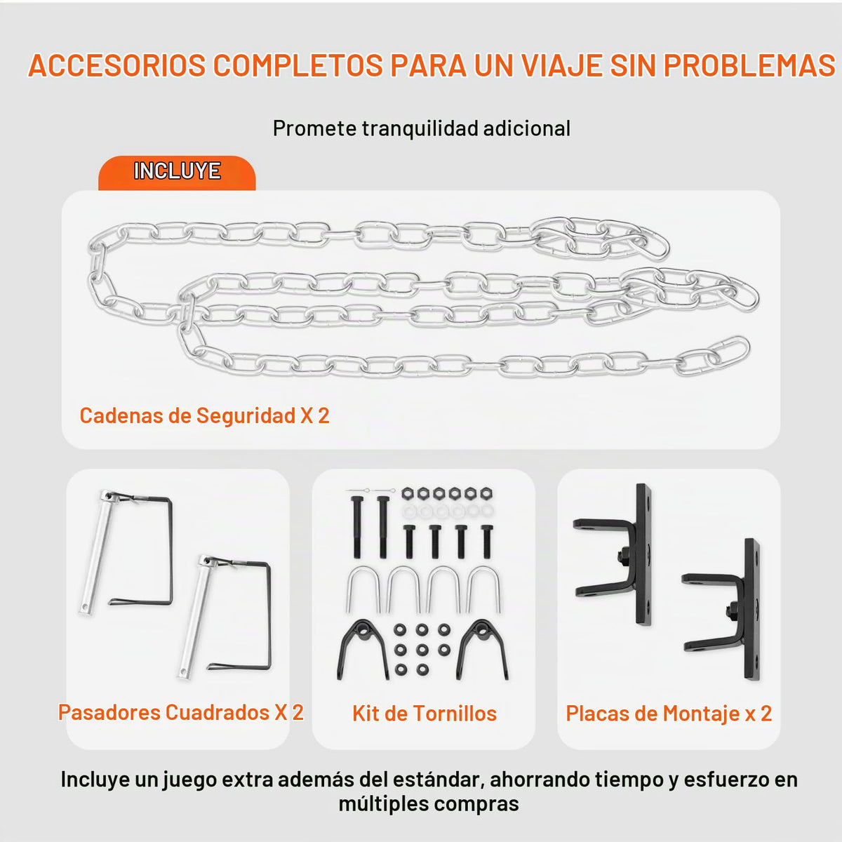 VEVOR Barra de Remolque, 2495 kg con Cadenas, Montaje de Parachoques Universal con Recubrimiento de Polvo de Aleación de Acero, Acoplador de Enganche de Bola de 2", Apertura de 1000 mm, para Camión
