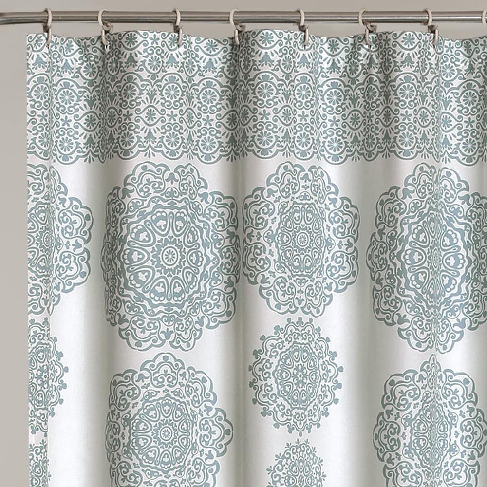 Lush Decor - Cortina de Ducha con diseño de Damasco Bohemio y Mandala, 72 x 72 Pulgadas, Color Rubor
