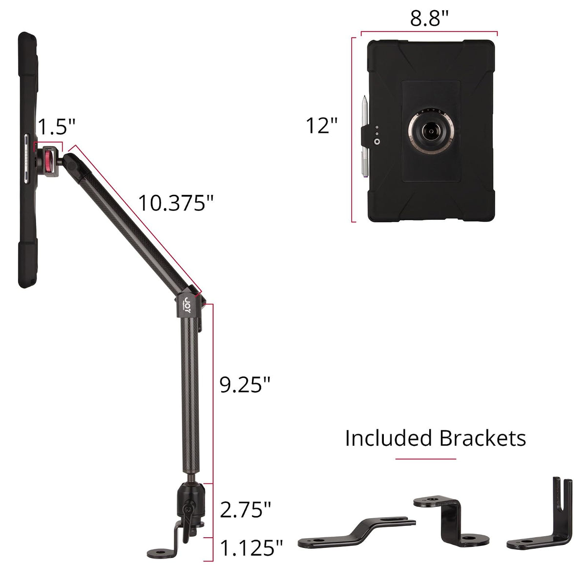 The Joy Factory MWM205 MagConnect Car/Truck Seat Bolt Mount with Axtion Edge M Rugged Case for Surface Pro 4