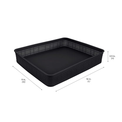 Simplify Black, 10 Pack Organizing Set, Different Sizes for Multiple Needs. for Offices, Desks, Dorms, Small Items, Accessories, Vanity, Bathrooms. Storage Baskets, Bins, Boxes