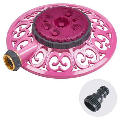 Sprout Melnor 65100-AMZ Aspersor de Metal de 8 Patrones y Adaptador de Producto QuickConnect Paquete de , Color Rojo Frambuesa