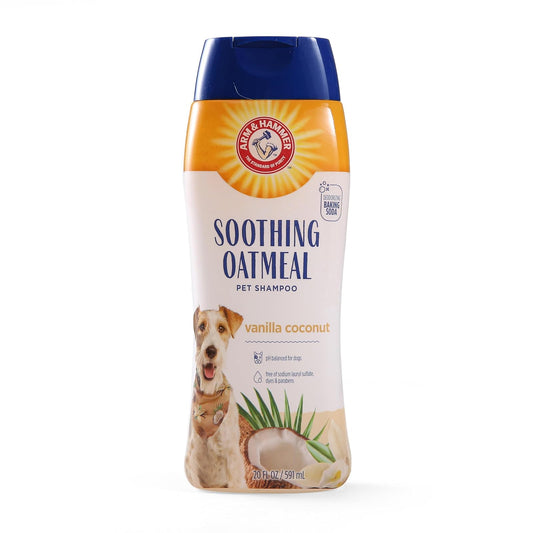 Champú de avena Arm & Hammer para perros | El mejor champú de avena para todos los perros y cachorros, 16 onzas, aroma a vainilla y coco