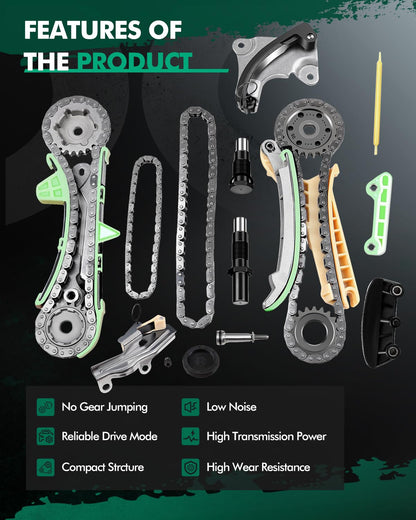 Scitoo TK4090 Kit de Cadena de Distribución con Tensor y Guía