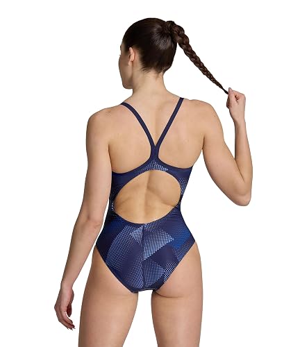 Arena - Traje de baño para Mujer con Estampado de Medio Tono y Espalda Ligera