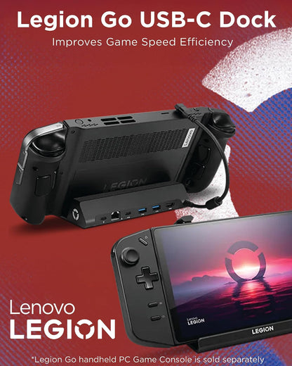 Legion Go USB-C Hub Dock para Legion Go - Base 6 en 1, expansión de Puerto, Carga, Video, Soporte Ethernet