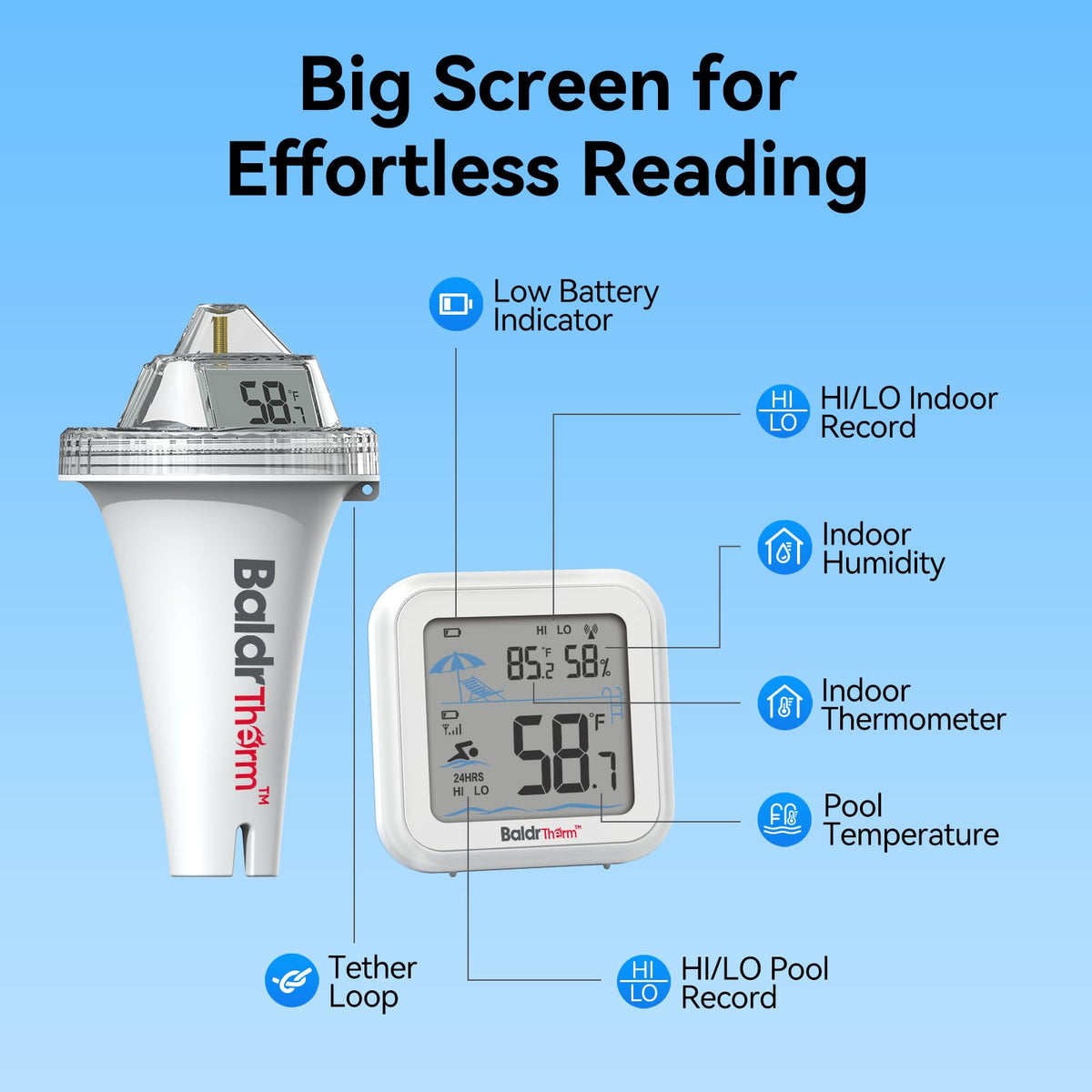 - Termómetro inteligente para piscina con puerta de enlace WiFi, digital flotante antivaho 360° con IPX7 impermeable, alerta de notificación de aplicación remota para tina de hidromasaje