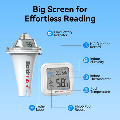 - Termómetro inteligente para piscina con puerta de enlace WiFi, digital flotante antivaho 360° con IPX7 impermeable, alerta de notificación de aplicación remota para tina de hidromasaje