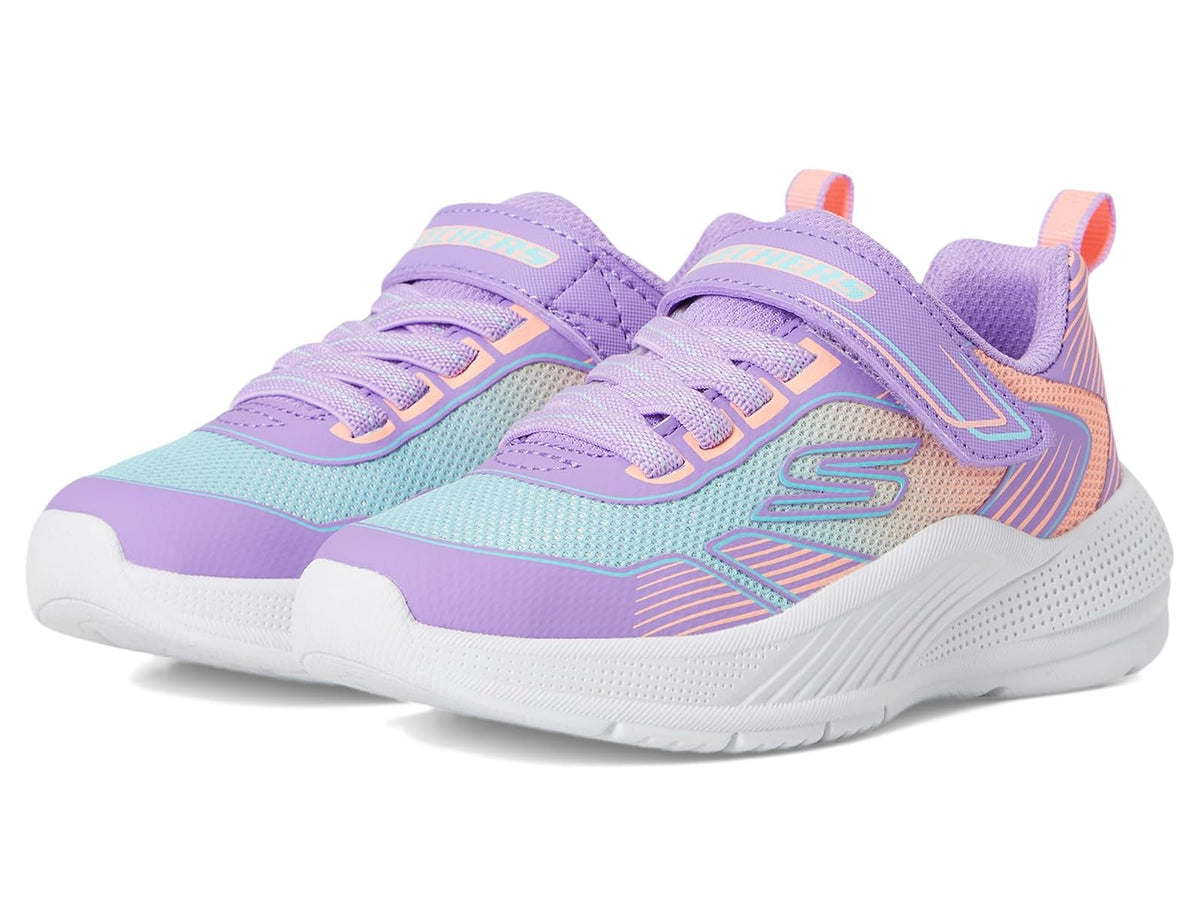 Skechers Microspec Advance - Oasis POI para niña | Casual, cierre adaptable, lavable a máquina, plantilla acolchada y cómoda
