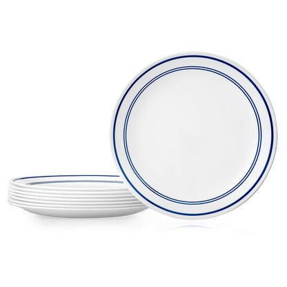 Corelle Juego de Platos Llanos de Vidrio Resistente (8 Piezas) - White - Juego de platos