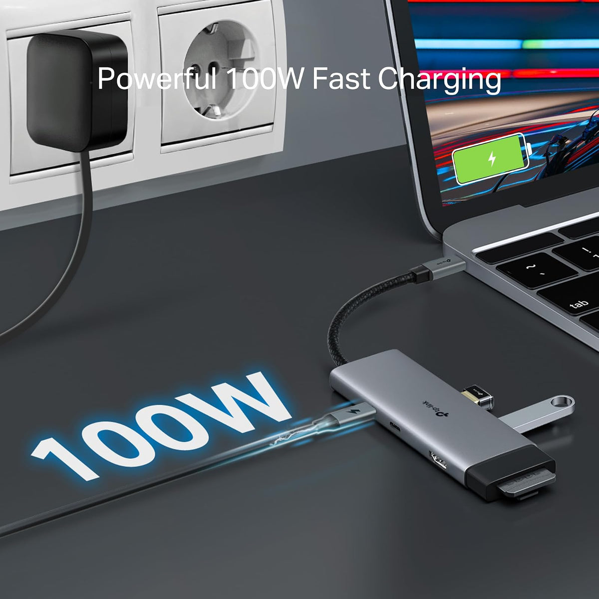 TP-Link USB C Hub 7 en 1 Adaptador multipuerto (UH7020C) | 4K@60Hz HDMI, SD y microSD, 100W de Suministro de energía, 1 USB-C, 2 Puertos USB-A | Dongle de Alta Velocidad de 5Gbps | Compatible con