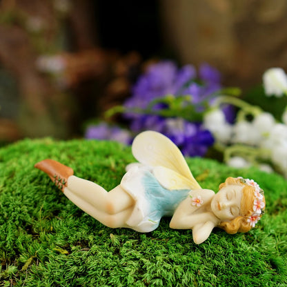 Parte Superior Collection - Figura de Hadas con Flores para Dormir en Miniatura para jardín y terrario