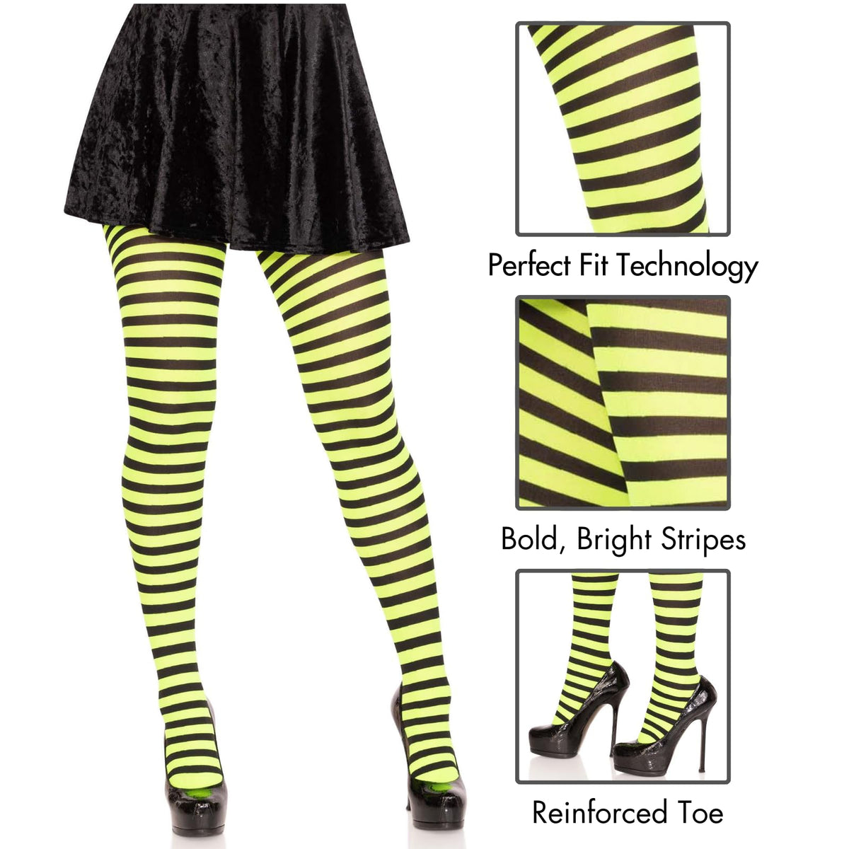 Leg Avenue Medias de Nailon a Rayas Medias de disfrazwomens