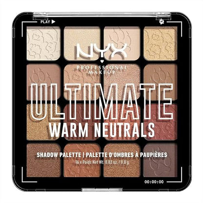NYX Professional Makeup Ultimate Shadow Palette, Tono Warm Neutrals