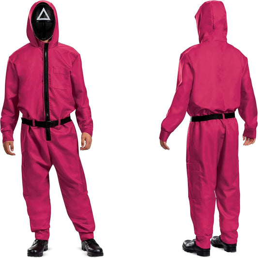 Disguise Squid Game Guard Costume, Official Squid Game Costume Jumpsuit and Triangle Mask Disfraz Infantil