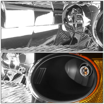 DNA Motoring HL-OH-HC01-BK-AM - Faros delanteros de repuesto color ámbar negro compatibles con Honda Civic 01-03