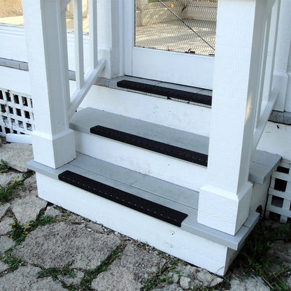 Handi-Treads NSN122730BKB - Escurridor antideslizante de aluminio para escalera, con recubrimiento en polvo, negro, 7 x 76 cm con tornillos de madera a juego, 2.75 x 30 pulgadas