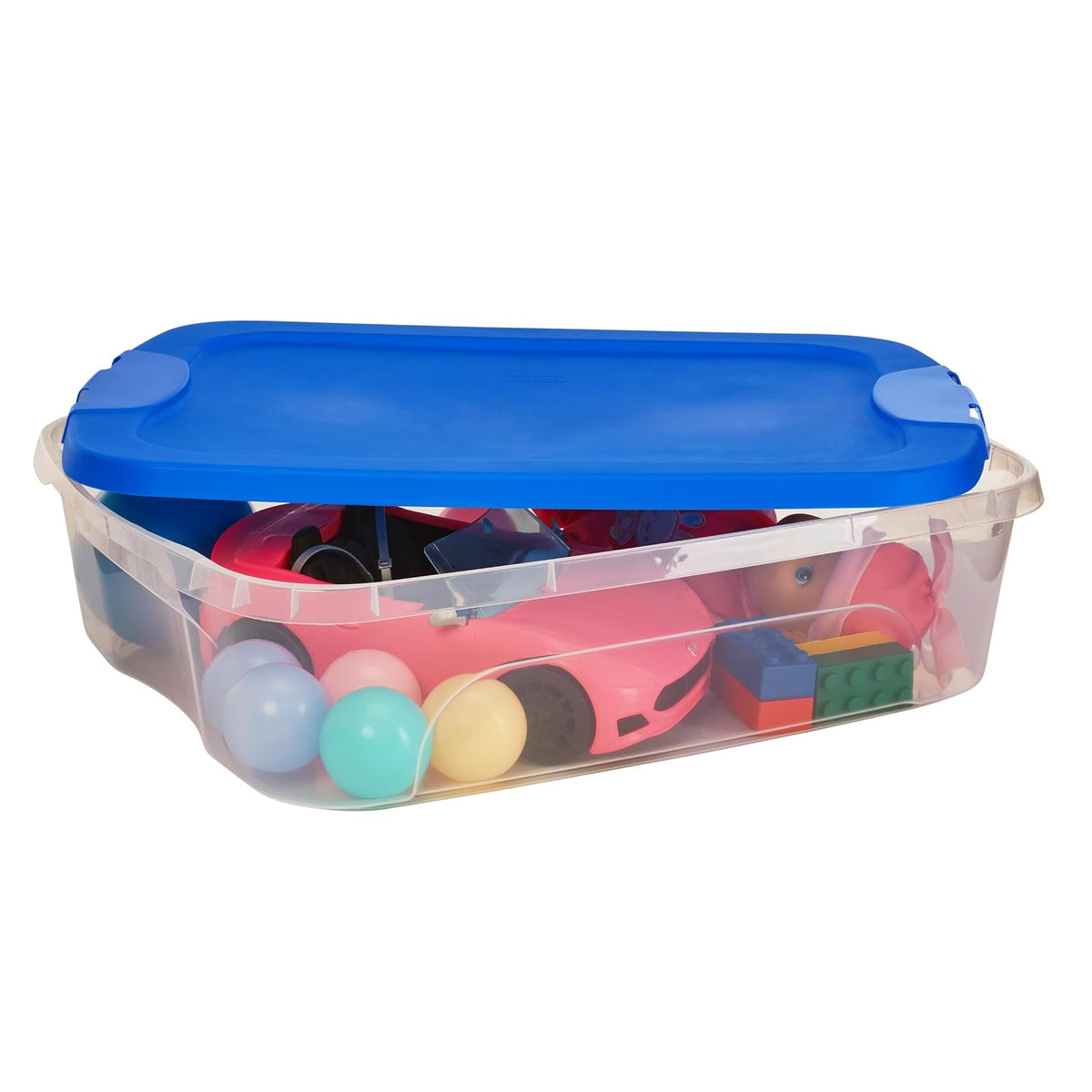 Italhome - Caja Organizadora, Capacidad a 36 Litros con Tapa, Ideal para la Organización en el Armario, Cocina, Oficina, Color Transparente