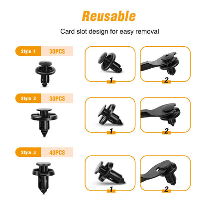 Gooacc Retenedores Tipo Empuje para Motor, Clips OEM para Toyota y Lexus, 100 Piezas con Removedor, GRC-80