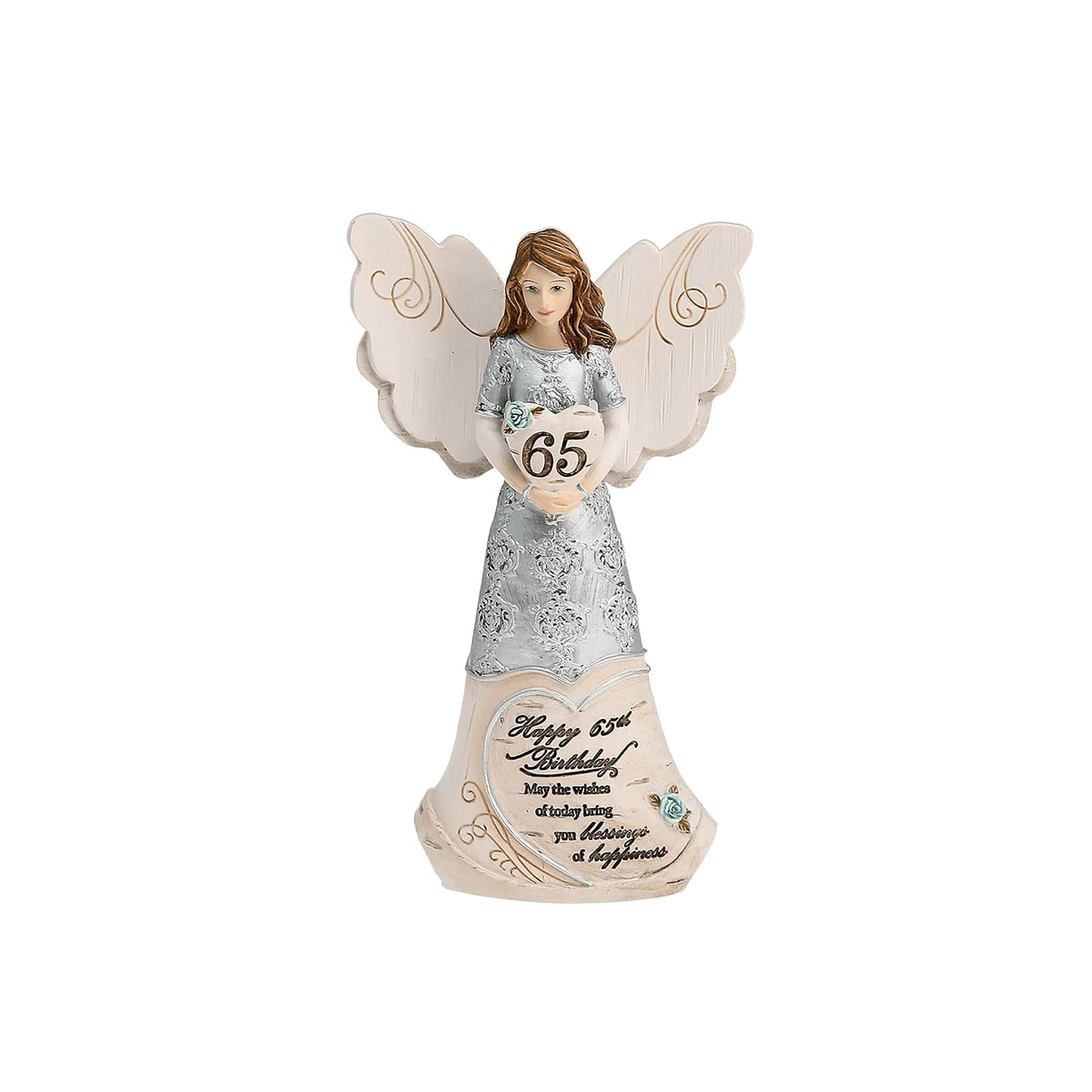 Pavilion Gift Company 80 cumpleaños – ángel de 6 Pulgadas sosteniendo un corazón