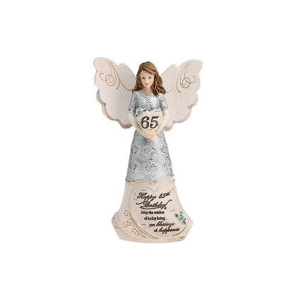 Pavilion Gift Company 80 cumpleaños – ángel de 6 Pulgadas sosteniendo un corazón