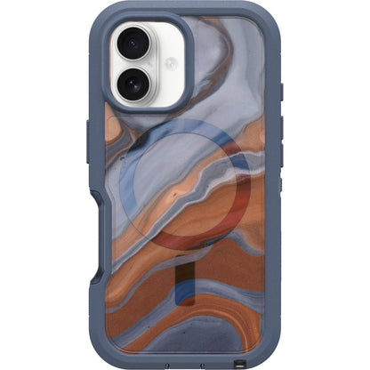 OtterBox Funda Defender Series XT para iPhone 16, Transparente, Compatible con MagSafe - Mármol de alto desierto