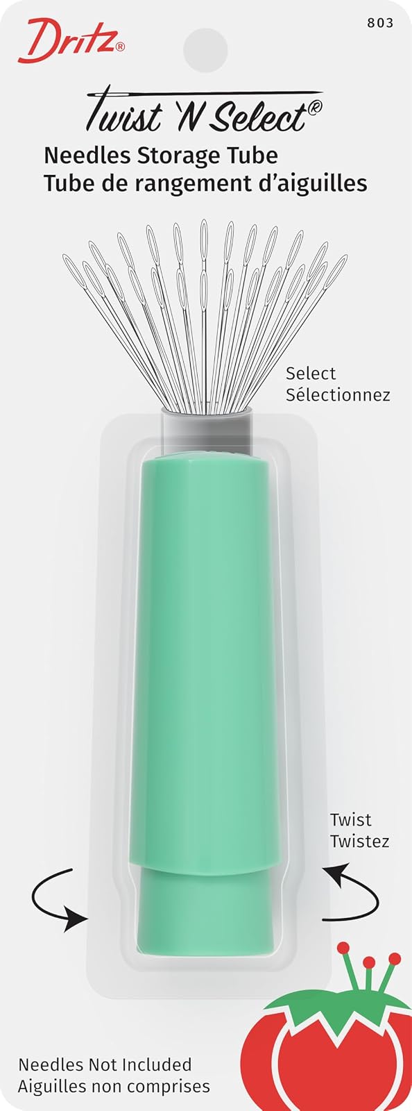 Dritz Tubos de Almacenamiento de Agujas, 3 Piezas - Almacenamiento de agujas Twist 'N Select