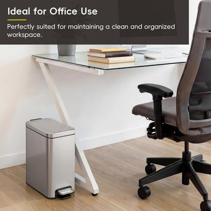 EKO Stella Slim Bote de Basura 10 L con Pedal, Acero Baño