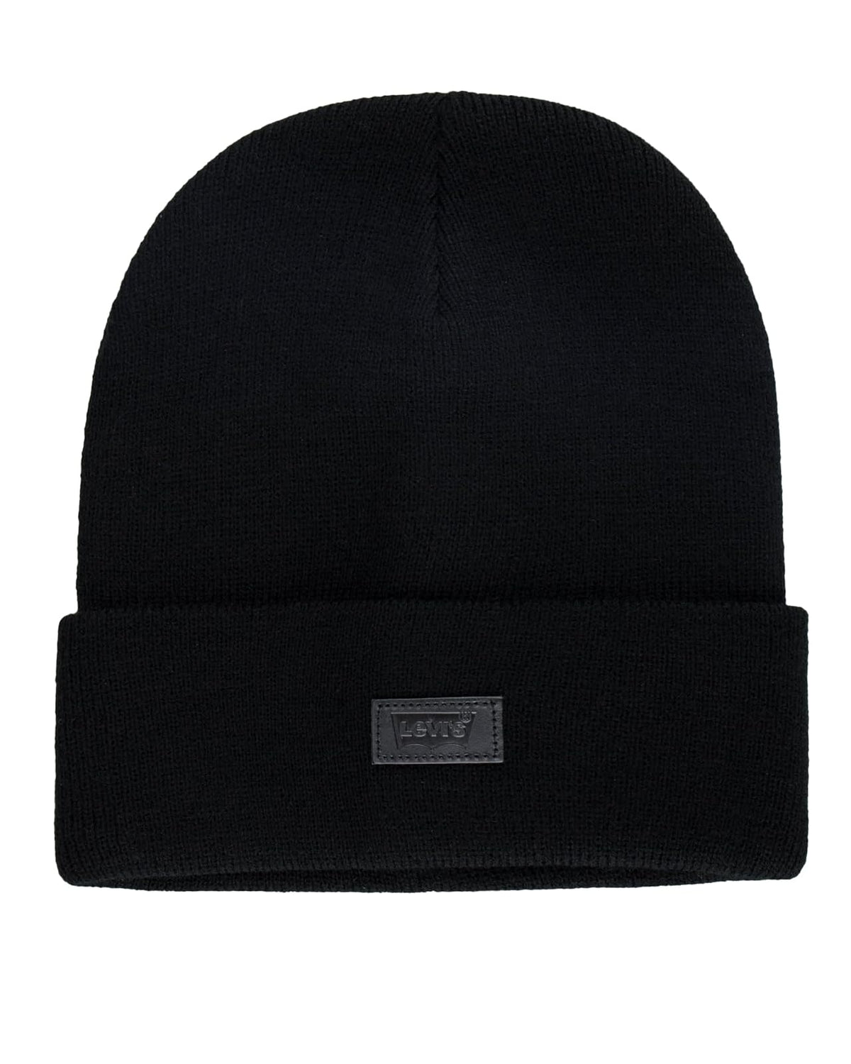 Levi'S All Season Comfy Leather Logo Patch Cuffed Hero Beanie Hat BoinaUnisex Adulto - Talla Única - Negro Sólido