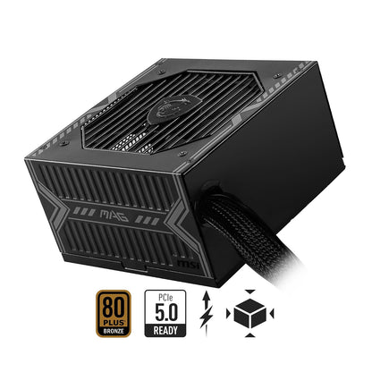 MSI mag A750BN PCIE 5 Fuente de alimentación para Juegos - PCIE 5.1 Ready - 80 Plus Certificado de Bronce 750w - Tamaño Compacto - ATX PSU
