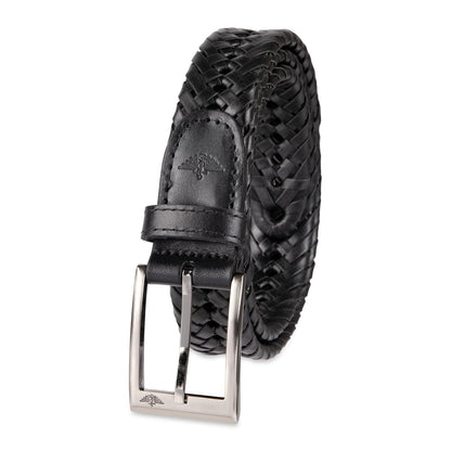 Dockers Cinturón de metal trenzado con cordones para hombre de 1 1/4 pulgadas - 30 - Negro -
