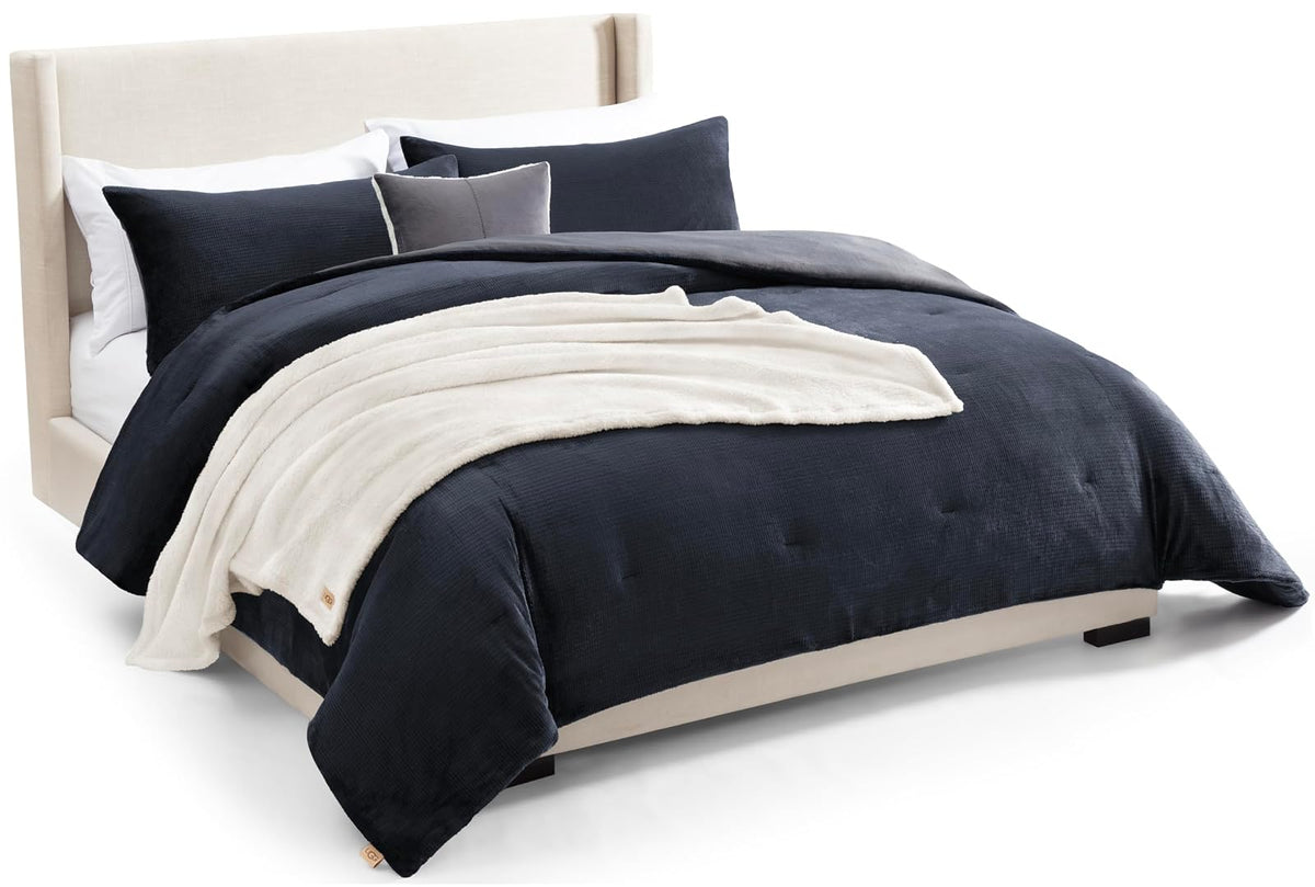UGG Brody Juego de Edredón, Almohadas y Manta - King - Azul