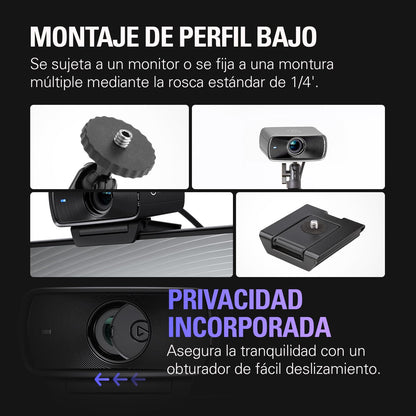 Elgato Facecam MK.2, webcam prémium Full HD | Sensor Sony, control PTZ, video 1080p60 sin comprimir, controles estilo DSLR, obturador de privacidad fácil de deslizar