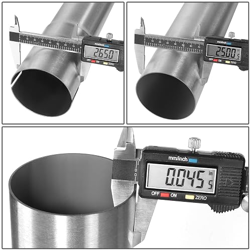 DNA Motoring Tubo de Escape Acero Inoxidable 2.5" - 18 Pulgadas Pulido