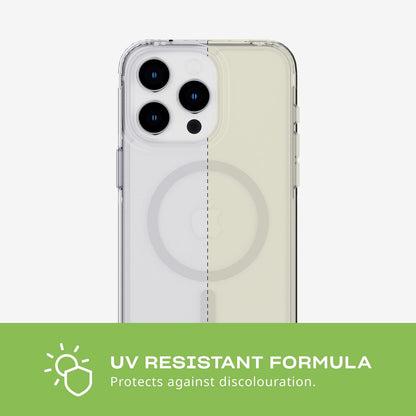 Tech21 EVO - Funda Transparente para iPhone 15 Pro MAX, Compatible con MagSafe, Funda de protección contra Impactos, Transparente