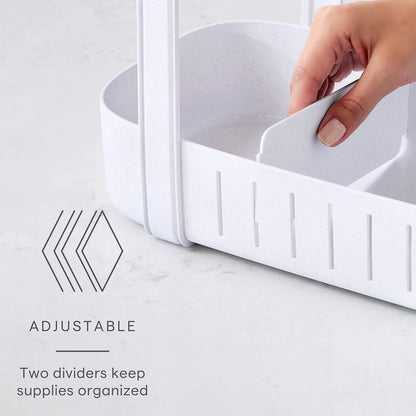 YouCopia SinkSuite - Cesta de limpieza para debajo del fregadero, organizador de suministros de limpieza ajustable de 2 niveles para cocina y baño, organización y almacenamiento