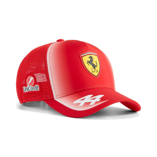 PUMA Scuderia Ferrari F1 2026 Lewis Hamilton Hat Collection | Ala curvada, logotipos del equipo y de socios, con licencia oficial