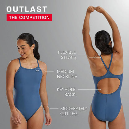 TYR Sport Diamondback, Traje de Baño, de una pieza para mujer, color liso