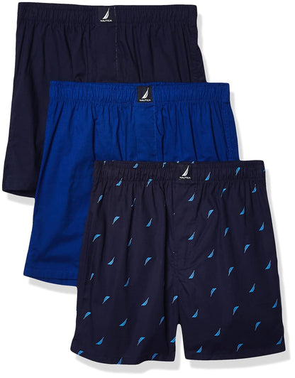Nautica Calzoncillos Bóxer de Algodón para Hombre, Paquete de 3 - Varios colores - XL
